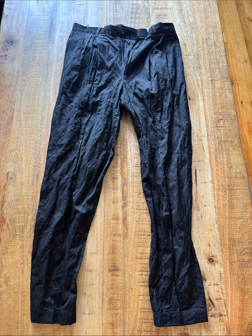Emporio Armani Men's Black crepe viscose blend trousers Dress Pants NEW NWT